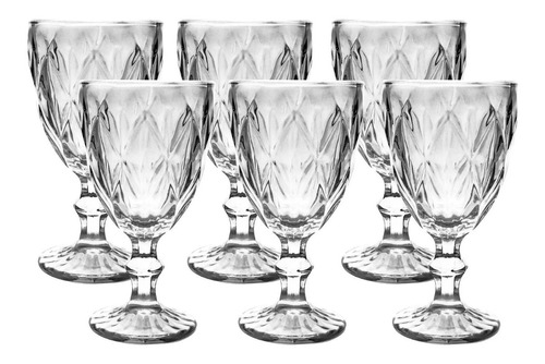 Jogo De Taça Haus Diamond Empire Premium 6 Peças - 330ml Cor Transparente