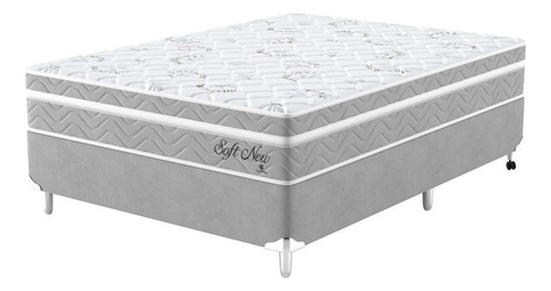 Cama Box Box Montreal Smart Spring Montreal Casal De 188cmx138cm Cinza