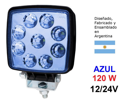 Reflector Aux 9 Leds 45w 12/24v Baiml (concentra) Luz Azul