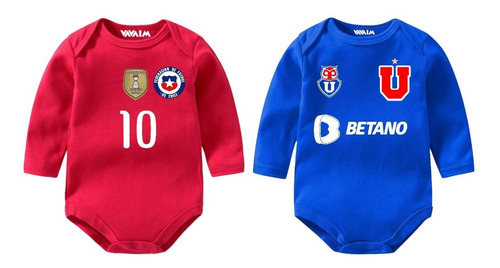 Pack 2 Bodys Ml/ Selección Chilena Y Universidad De Chile, 