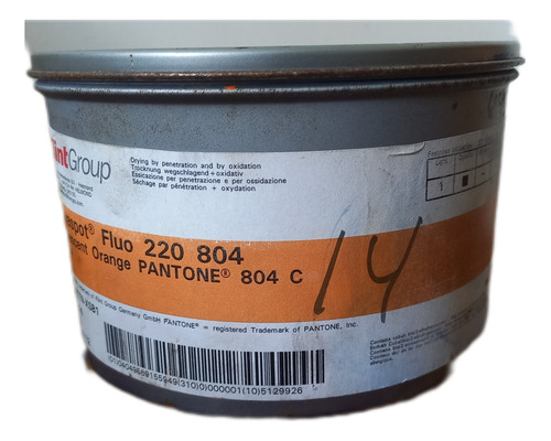 Tinta Litográfica Fluorescente Pantone Naranja 804/ Gráfica