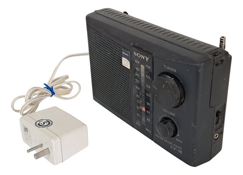 Radio Portatil Sony Icf-18 Unica A 220v O Pilas Olivos - Zwt Negro (Usado)