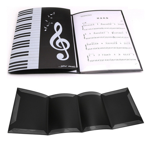 Carpeta De Partituras Tamaño A4, 4 Páginas, Piano Con Temáti