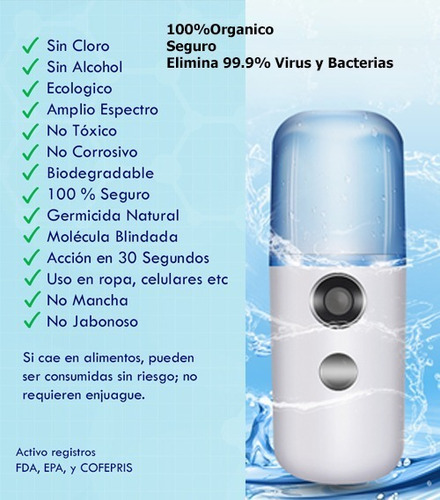 2 Sanitizante Para Capsulas Nano Difusor Desinfectante 500ml