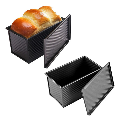 Snxdbh 2 Paquete De Pan De Pan Con Tapa, 1 Lb De Pan Tostado