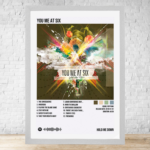 Cuadro You Me At Six Hold Me Down 30x40 Cm C692 Blanco Moderno