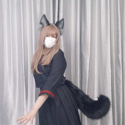 Diadema Con Forma De Animal Peludo, Orejas De Lobo