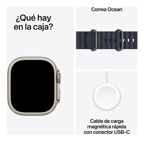 Apple Watch Ultra 2 GPS + Cellular • Caja de titanio natural de 49 mm • Correa Ocean azul marino - Excelente (Reacondicionado)
