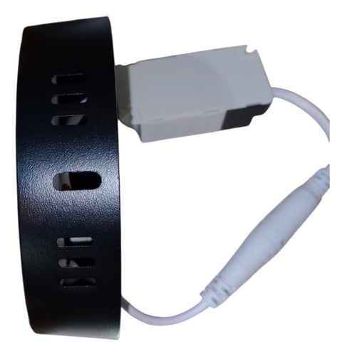 Pack X5 Plafón Led Redondo 6w Luz Cálida De Aplicar Trefi Negro