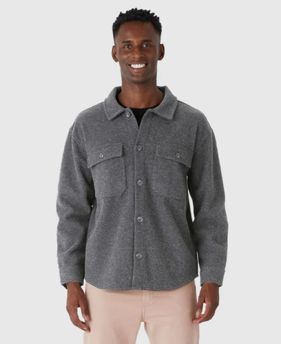 Casaco Masculino Estilo Camisa Lã Batida Malwee