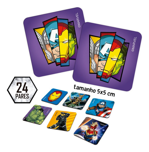 Jogo De Memória Marvel Vingadores Toyster 8038