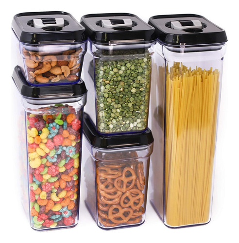 Juego Recipientes Hermeticos Organizadores Alimentos 5 Color Transparente