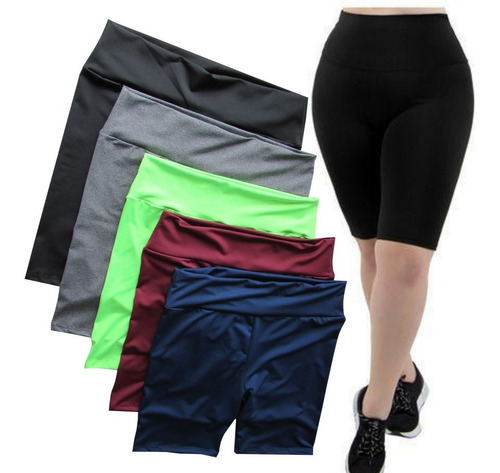 Imagem 1 de 5 de Kit 2 Bermuda Academia Short Feminino Barata Plus Size Fitne