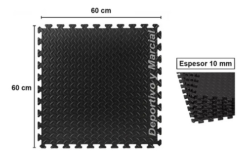 Imagen 3 de 8 de Kit 4 Pisos Goma Eva Encastrable 60x60 Cm 10mm 8 Bordes Cuot