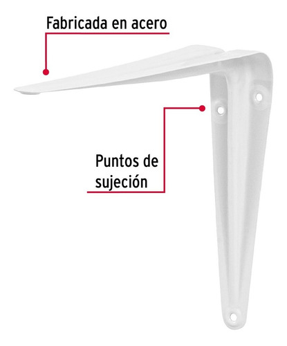 Jgo De Escuadras Estante 6 PLG X 8 PLG 12 Pza Truper Blanca