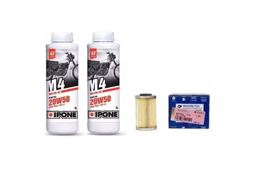 Kit Filtro De Aceite Ns 200 + Ipone M4 20w50 X2 Gb Motos