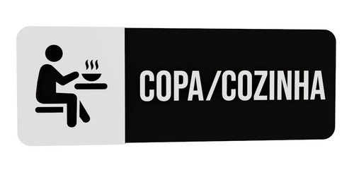 Plaquinha Indicativa Copa/cozinha Clinica Mdf Preto 