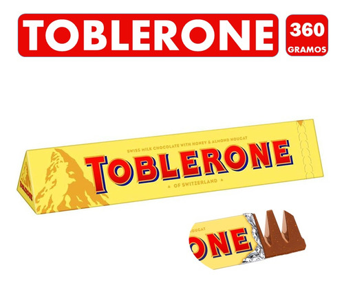 Toblerone Clásico - Chocolate Suizo (barra De 360 Gramos)