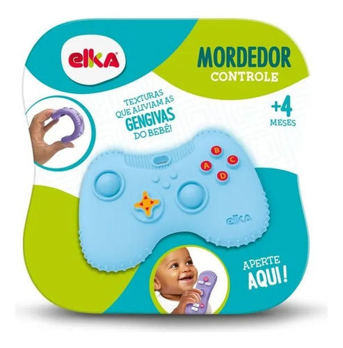 Mordedor Controle De Video Game Para Bebes - Elka Cor Azul Controle Video Game