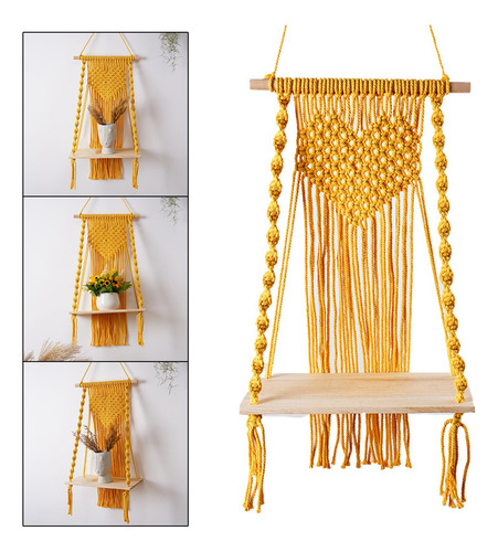 Estante Flotante Para Colgar En La Pared De Macramé,