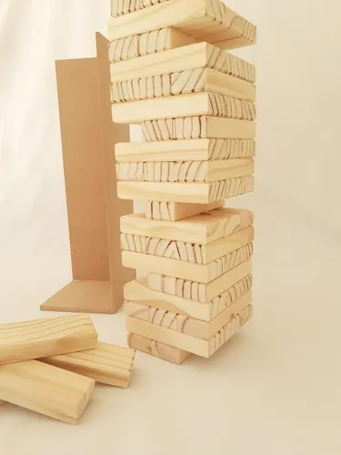 Jenga Gigante Premium C/base P/ Guardar Juego Ingenio Madera