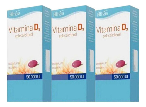 Kit 3un Vitamina D3 50.000ui 10 Caps Althaia Colecalciferol