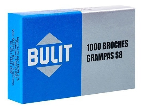 Imagen 2 de 6 de Broches - Grampas Bulit Standard S8 8mm Por 1.000 Unidades