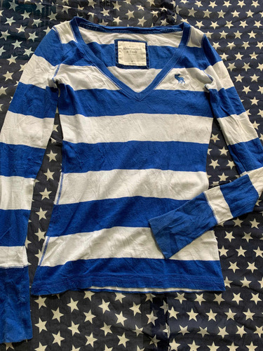 Blusa Abercrombie De Dama En Rayas Talla Xs Manga Larga