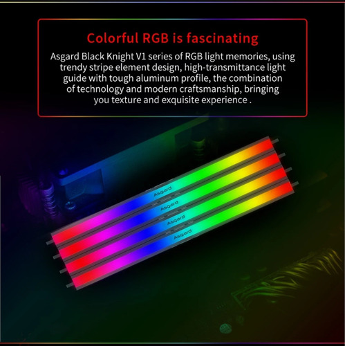 Imagem 5 de 6 de Memória Ram Asgard V1 2x8gb (16gb) 3600mhz Rgb Black Knight
