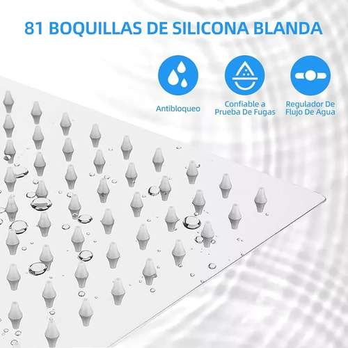 Plato Ducha Cuadrado Acero Inoxidable 25 Cms