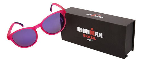 Óculos De Sol Yopp Polarizado Uv400 Ironman Brasil Imr05 Armação Rosa-chiclete Lente Violeta