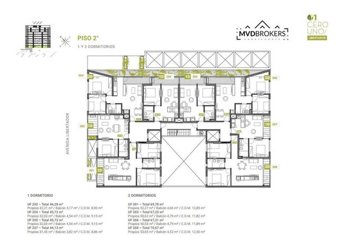 Imagen 12 de 21 de 01 Libertador | Venta Apartamento 2 Dormitorios A Estrenar Sobre Libertador | Aguada | Inversión Vivienda Promovida | Financiación | En Obra - Estrena 2022