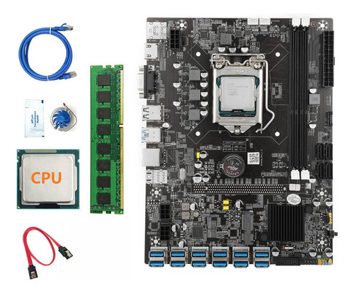 Placa Base Minera B75 Usb-btc, Cpu, Ram Ddr3 4g, Ventilador