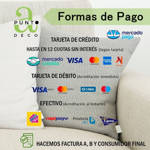 Imagen 7 de 10 de 4 Almohadones 60x60 Ecocuero Para Sillones Cierre Algarrobo