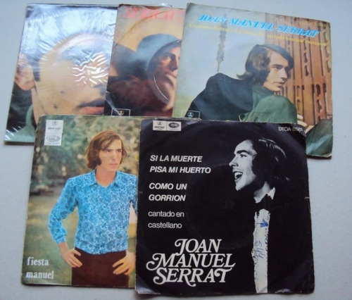 #h Lote 5 Discos Simples - Joan Manuel Serrat