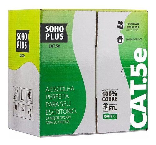 Rolo 42 Mts Cabo Rede Lan Utp Furukawa Sohoplus Cat5e