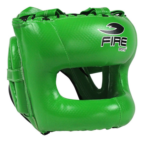 Careta Box Barra Fire Sports® Pvc Protector Cabeza Verde