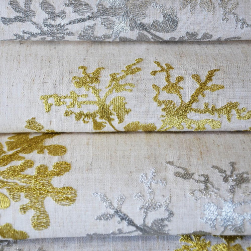 Camino De Mesa Grelucgo Bordado Navideño 34 X 86cm Plata/oro