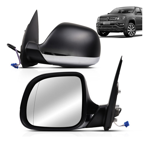 Par Retrovisor Amarok 20 21 22 23 Elétrico Inferior Cromada