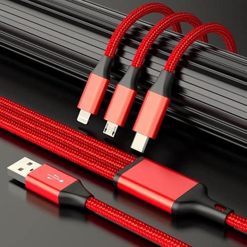 2 Cables De Carga Rápida Usb 3 En 1 Tipo C iPhone Cargador