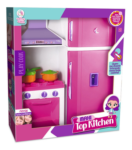 Brinquedo Infantil Cozinha Fogão E Geladeira Lua De Cristal