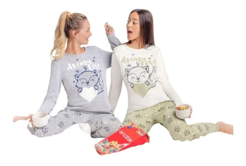 Pijama Invierno Mujer Lencatex Jersey Talles Grandes Ultimos