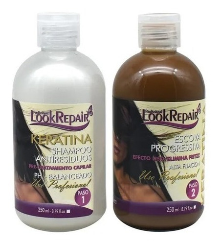 Keratina Alisado Look Repair(2pasos)alisado Permanente 250ml