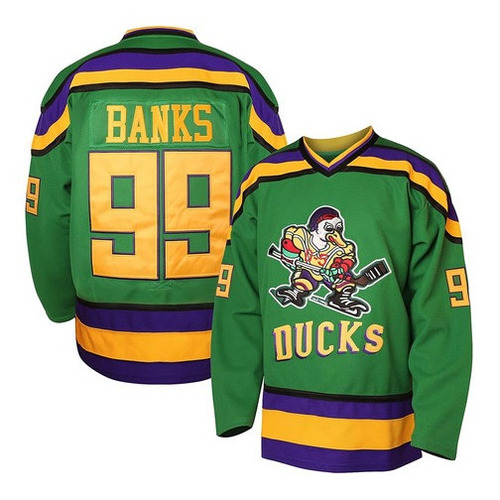 Camiseta De Hockey De Adam Banks #99 De Los Patos Poderosos