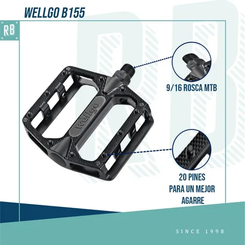 Pedales Bicicleta MTB Plataforma Wellgo B087 Aluminio