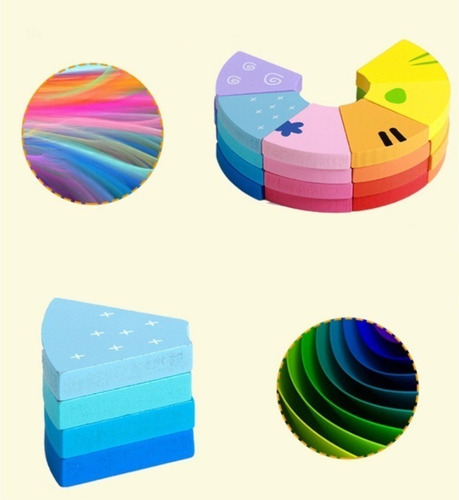 Set 6 Puzzle Rompecabeza Encaje 3d Juguete Didáctico Madera