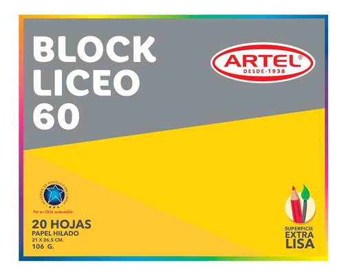 2x Block Liceo 60 Superficie Extra Lisa 20 Hojas