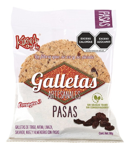 Galletas Artesanales Con Pasas ( 12 Pzas De 3 Galletas C/u)