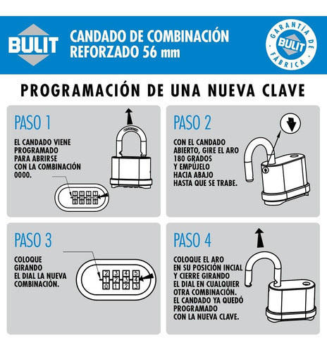 Candado De Combinación Reforzado Bulit