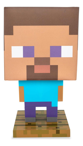 Minecraft Steve Figural - Lámpara De Escritorio Led De 13 Pu